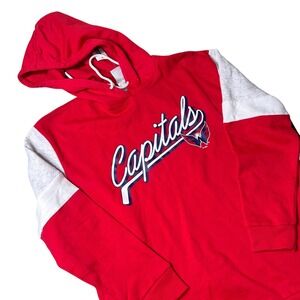 NEW NHL Washington Capitals Hoodie Mens Size‎ S Red Gray Pullover Sweatshirt